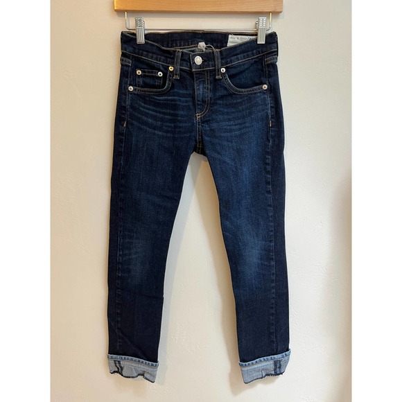 Rag & Bone Crop Denim Jeans in Blue Serrano size 24 - Picture 3 of 10